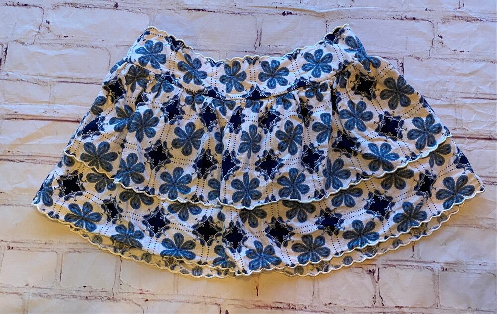 Agua Bendita x Target Blue Floral Tiered Ruffle Skort XL